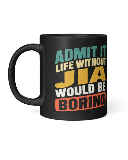 JIA CP01-H4 Personalized Black Mug – Custom Name Coffee Cup - Black Mug 11oz - Black
