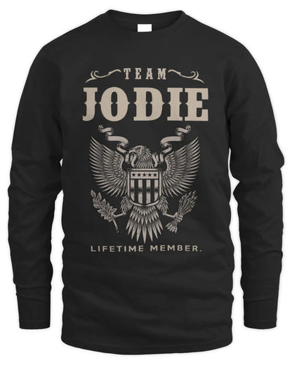 JODIE TP06-K82 – Personalized Classic Style Apparel “Team NAME Lifetime Member” - Men's Long Sleeved T-Shirt - Black