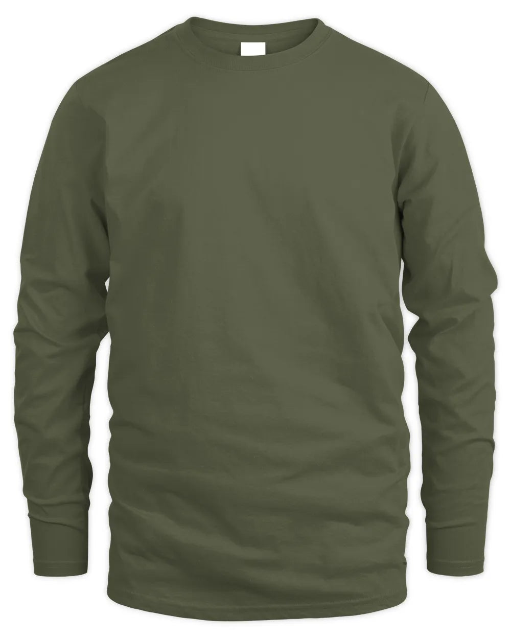 PRECIOUS TP68-K2-968 – Personalized Funny Quote Apparel “The World Without NAME Would Be Boring” - Men's Long Sleeved T-Shirt - Military Green