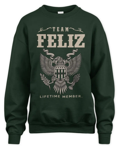 FELIZ TP06-K82 – Personalized Classic Style Apparel “Team NAME Lifetime Member” - Unisex Sweatshirt - Forest Green