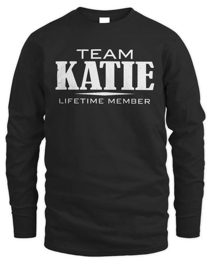 KATIE BL62-K4-128 - Personalized “Team NAME Lifetime Member” - Men's Long Sleeved T-Shirt - Black