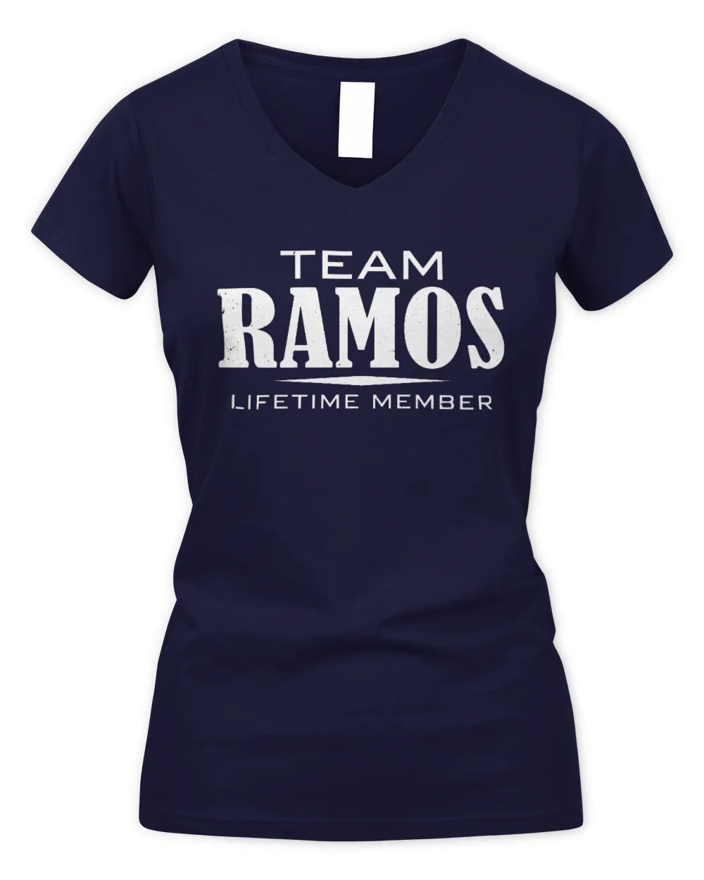 RAMOS BL62-K4-128 - Personalized “Team NAME Lifetime Member” - Women's V-Neck T-Shirt - Navy