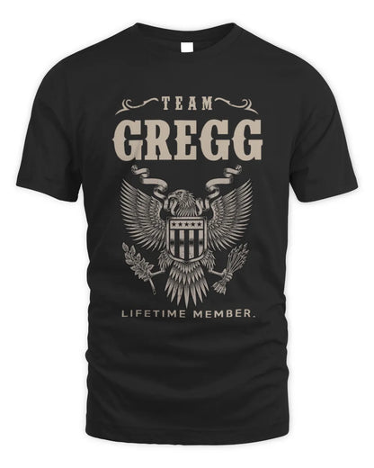 GREGG TP06-K82 – Personalized Classic Style Apparel “Team NAME Lifetime Member” - Unisex Standard T-Shirt - Black