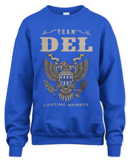DEL TP06-K82 – Personalized Classic Style Apparel “Team NAME Lifetime Member” - Unisex Sweatshirt - Royal