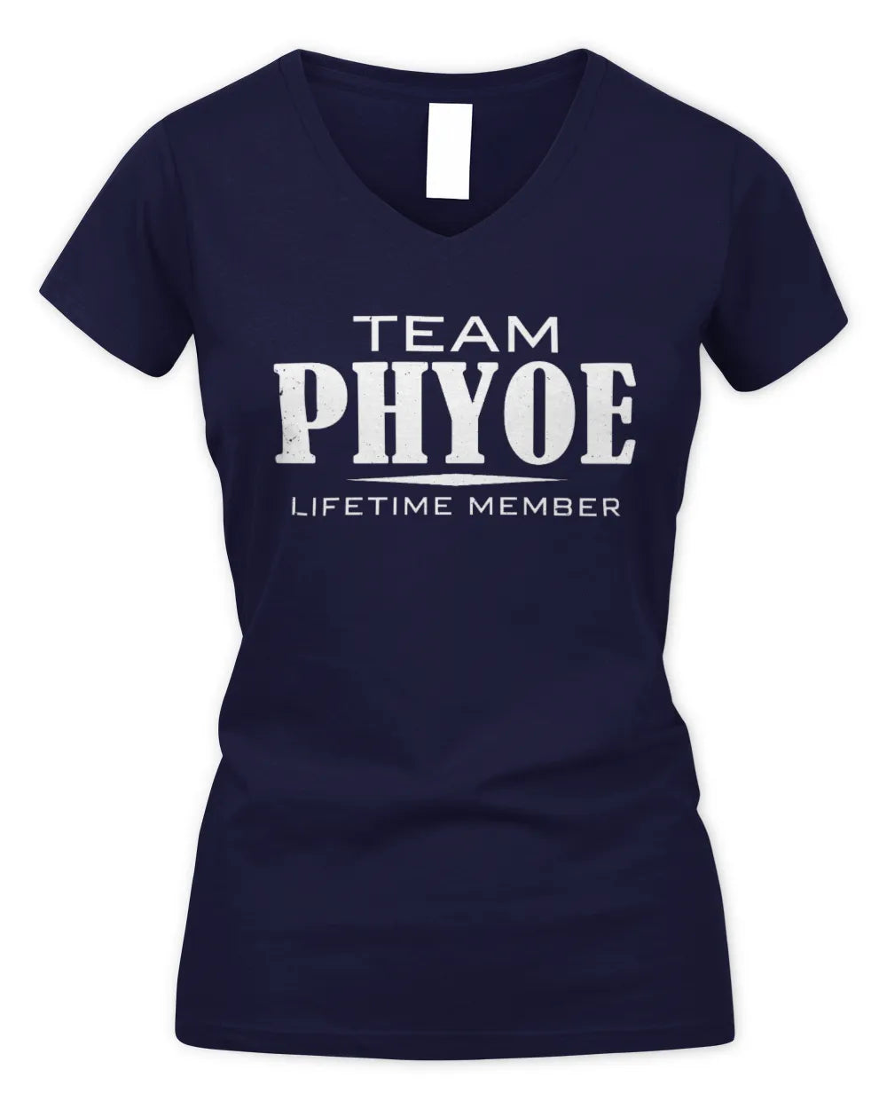 PHYOE BL62-K4-128 - Personalized “Team NAME Lifetime Member” - Women's V-Neck T-Shirt - Navy