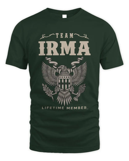 IRMA TP06-K82 – Personalized Classic Style Apparel “Team NAME Lifetime Member” - Unisex Standard T-Shirt - Forest Green