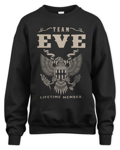 EVE TP06-K82 – Personalized Classic Style Apparel “Team NAME Lifetime Member” - Unisex Sweatshirt - Black