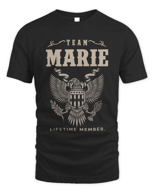 MARIE TP06-K82 – Personalized Classic Style Apparel “Team NAME Lifetime Member” - Unisex Standard T-Shirt - Black