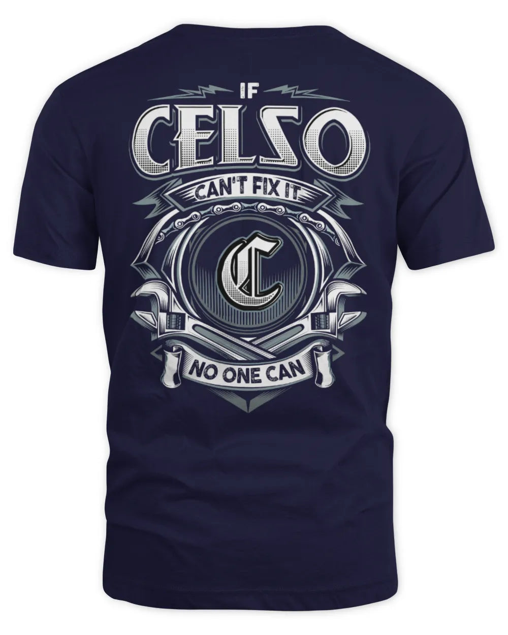 CELSO AP81-K4-626 - Personalized Ahmed Quote Apparel “If Ahmed Can't Fix It, No One Can” - Unisex Standard T-Shirt - Navy