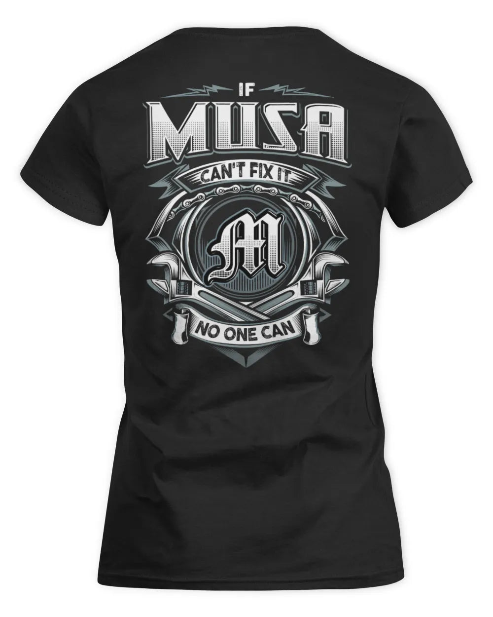 MUSA AP81-K4-626 - Personalized Ahmed Quote Apparel “If Ahmed Can't Fix It, No One Can” - Women's Standard T-Shirt - Black