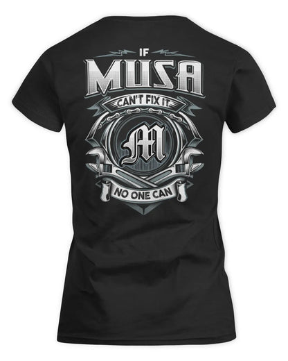 MUSA AP81-K4-626 - Personalized Ahmed Quote Apparel “If Ahmed Can't Fix It, No One Can” - Women's Standard T-Shirt - Black