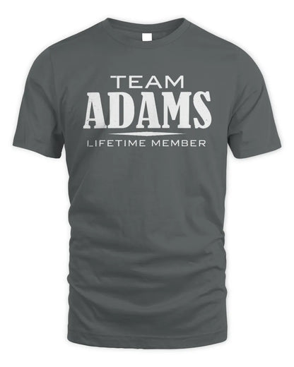 ADAMS BL62-K4-128 - Personalized “Team NAME Lifetime Member” - Unisex Standard T-Shirt - Charcoal