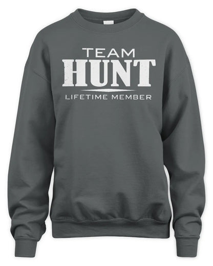 HUNT BL62-K4-128 - Personalized “Team NAME Lifetime Member” - Unisex Sweatshirt - Charcoal