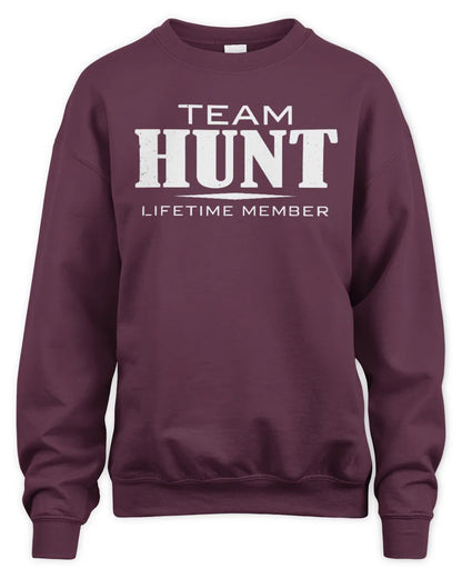 HUNT BL62-K4-128 - Personalized “Team NAME Lifetime Member” - Unisex Sweatshirt - Maroon