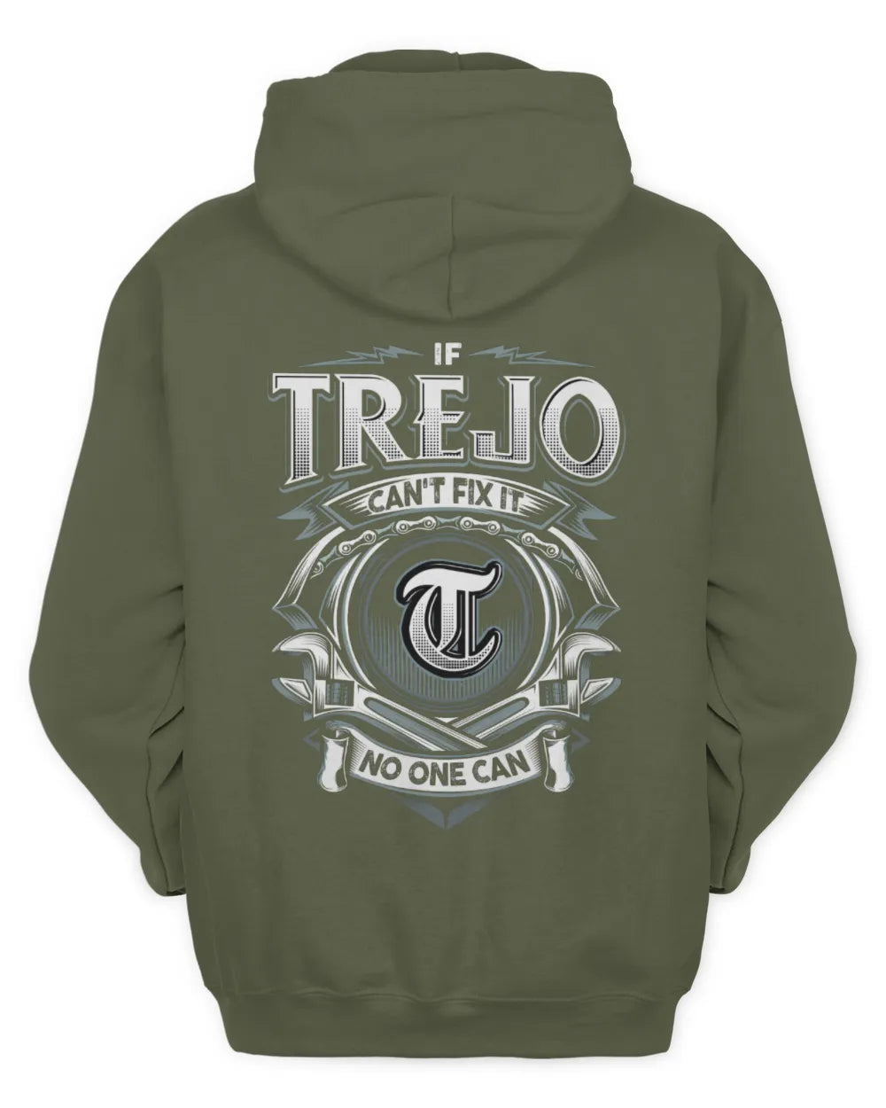 TREJO AP81-K4-626 - Personalized Ahmed Quote Apparel “If Ahmed Can't Fix It, No One Can” - Unisex Hoodie - Military Green