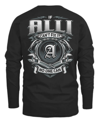 ALLI AP81-K4-626 - Personalized Ahmed Quote Apparel “If Ahmed Can't Fix It, No One Can” - Men's Long Sleeved T-Shirt - Black