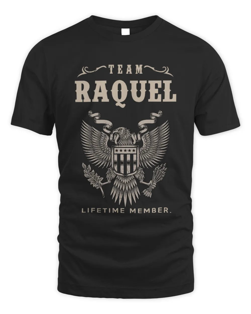 RAQUEL TP06-K82 – Personalized Classic Style Apparel “Team NAME Lifetime Member” - Unisex Standard T-Shirt - Black