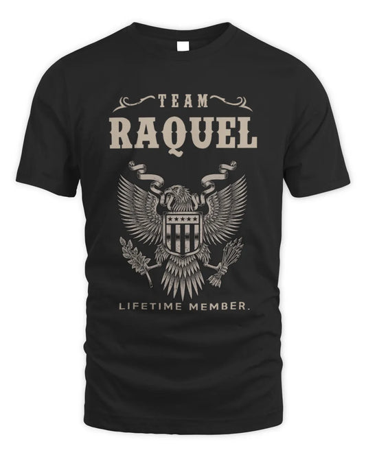RAQUEL TP06-K82 – Personalized Classic Style Apparel “Team NAME Lifetime Member” - Unisex Standard T-Shirt - Black