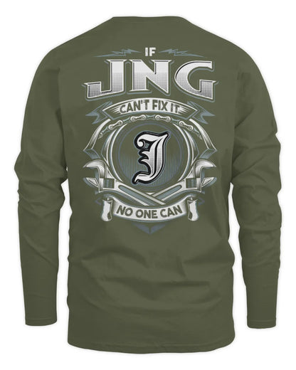 JNG AP81-K4-626 - Personalized Ahmed Quote Apparel “If Ahmed Can't Fix It, No One Can” - Men's Long Sleeved T-Shirt - Military Green