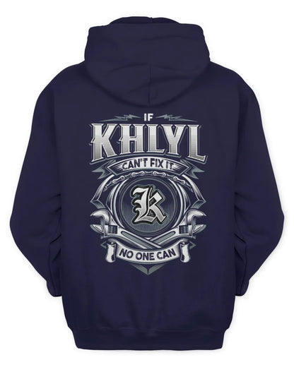 KHLYL AP81-K4-626 - Personalized Ahmed Quote Apparel “If Ahmed Can't Fix It, No One Can” - Unisex Hoodie - Navy