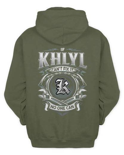 KHLYL AP81-K4-626 - Personalized Ahmed Quote Apparel “If Ahmed Can't Fix It, No One Can” - Unisex Hoodie - Military Green