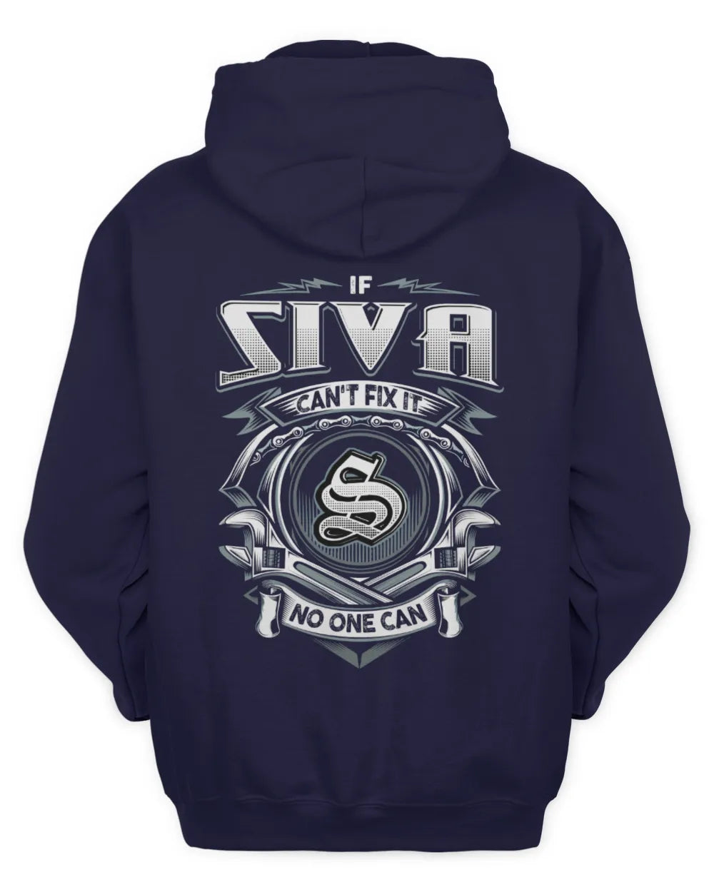 SIVA AP81-K4-626 - Personalized Ahmed Quote Apparel “If Ahmed Can't Fix It, No One Can” - Unisex Hoodie - Navy
