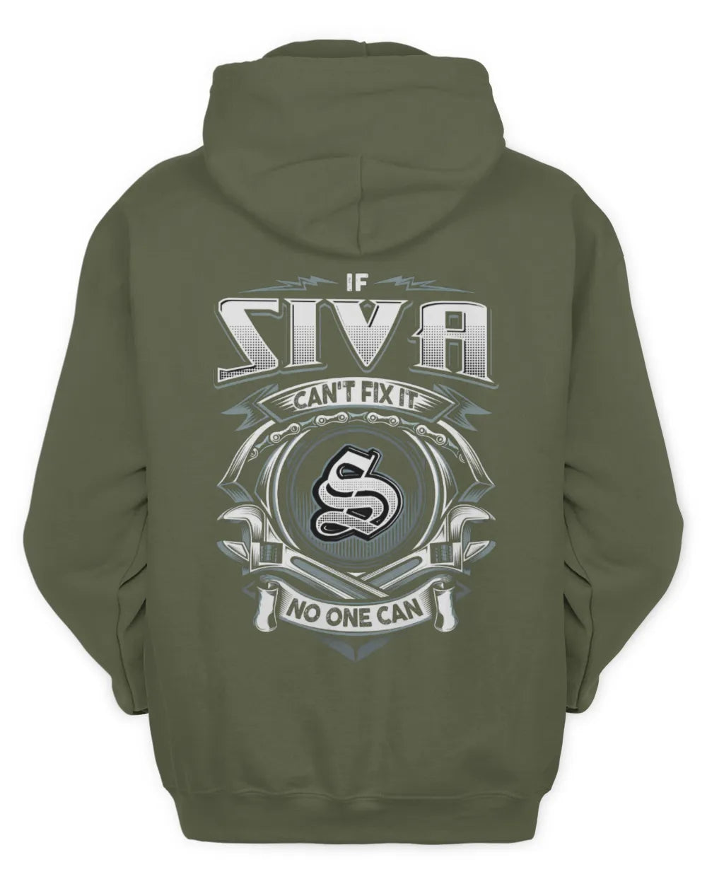 SIVA AP81-K4-626 - Personalized Ahmed Quote Apparel “If Ahmed Can't Fix It, No One Can” - Unisex Hoodie - Military Green