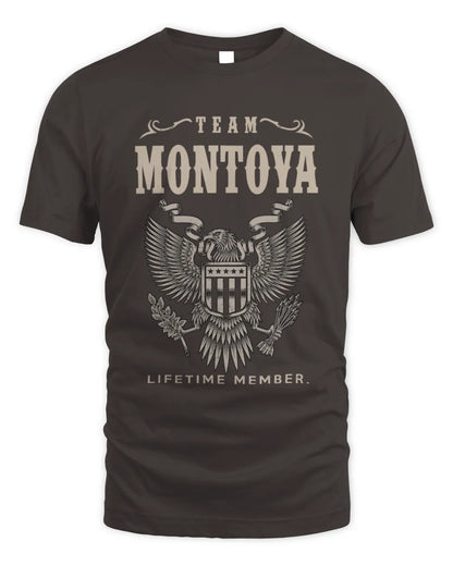 MONTOYA TP06-K82 – Personalized Classic Style Apparel “Team NAME Lifetime Member” - Unisex Standard T-Shirt - Dark Chocolate