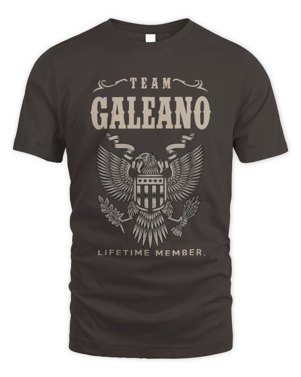 GALEANO TP06-K82 – Personalized Classic Style Apparel “Team NAME Lifetime Member” - Unisex Standard T-Shirt - Dark Chocolate
