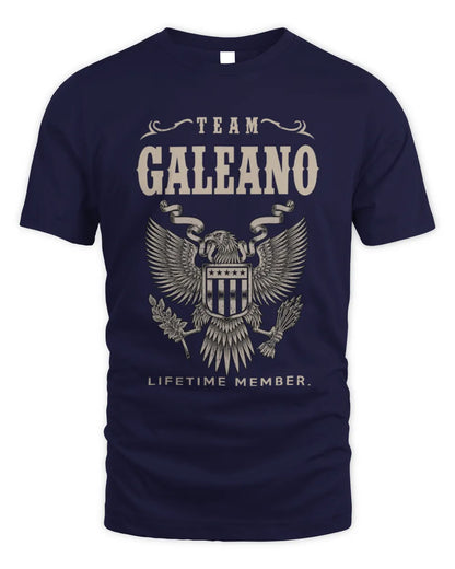 GALEANO TP06-K82 – Personalized Classic Style Apparel “Team NAME Lifetime Member” - Unisex Standard T-Shirt - Navy