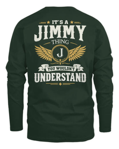 JIMMY KT06-M008 It’s a [NAME] Thing – You Wouldn’t Understand | Personalized Vintage T-Shirt - Men's Long Sleeved T-Shirt - Forest Green