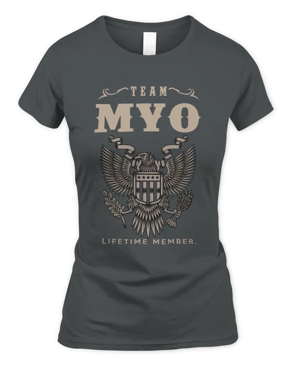 MYO TP06-K82 – Personalized Classic Style Apparel “Team NAME Lifetime Member” - Women's Standard T-Shirt - Charcoal