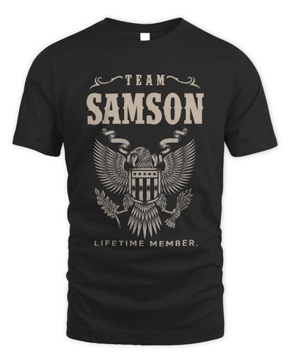 SAMSON TP06-K82 – Personalized Classic Style Apparel “Team NAME Lifetime Member” - Unisex Standard T-Shirt - Black
