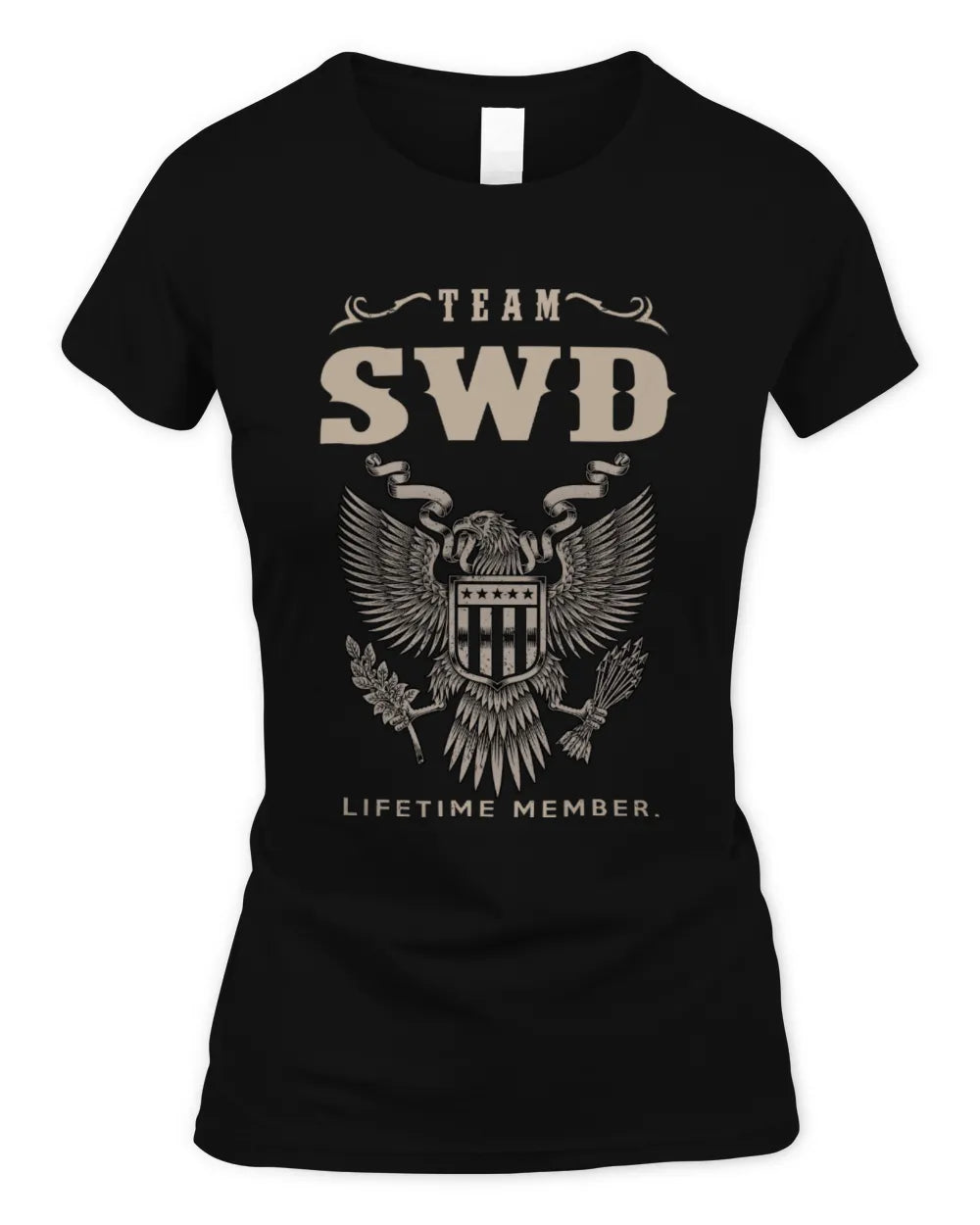 SWD TP06-K82 – Personalized Classic Style Apparel “Team NAME Lifetime Member” - Women's Standard T-Shirt - Black