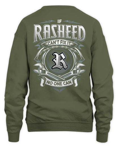 RASHEED AP81-K4-626 - Personalized Ahmed Quote Apparel “If Ahmed Can't Fix It, No One Can” - Unisex Sweatshirt - Military Green