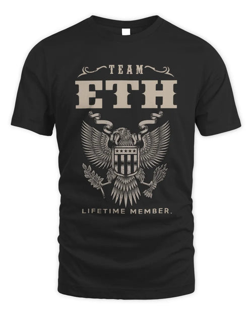 ETH TP06-K82 – Personalized Classic Style Apparel “Team NAME Lifetime Member” - Unisex Standard T-Shirt - Black