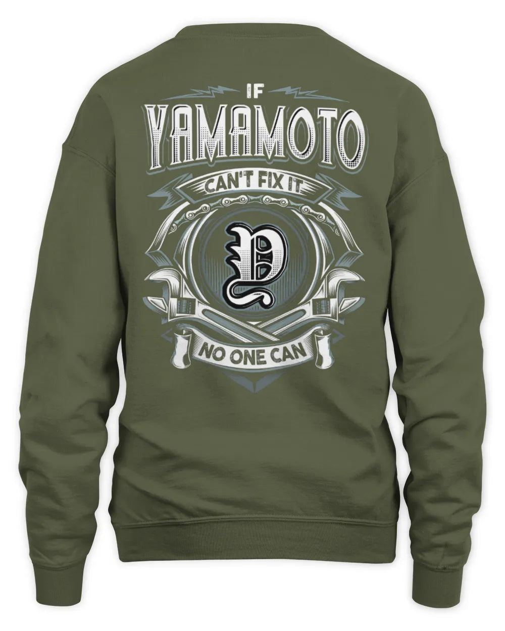 YAMAMOTO AP81-K4-626 - Personalized Ahmed Quote Apparel “If Ahmed Can't Fix It, No One Can” - Unisex Sweatshirt - Military Green