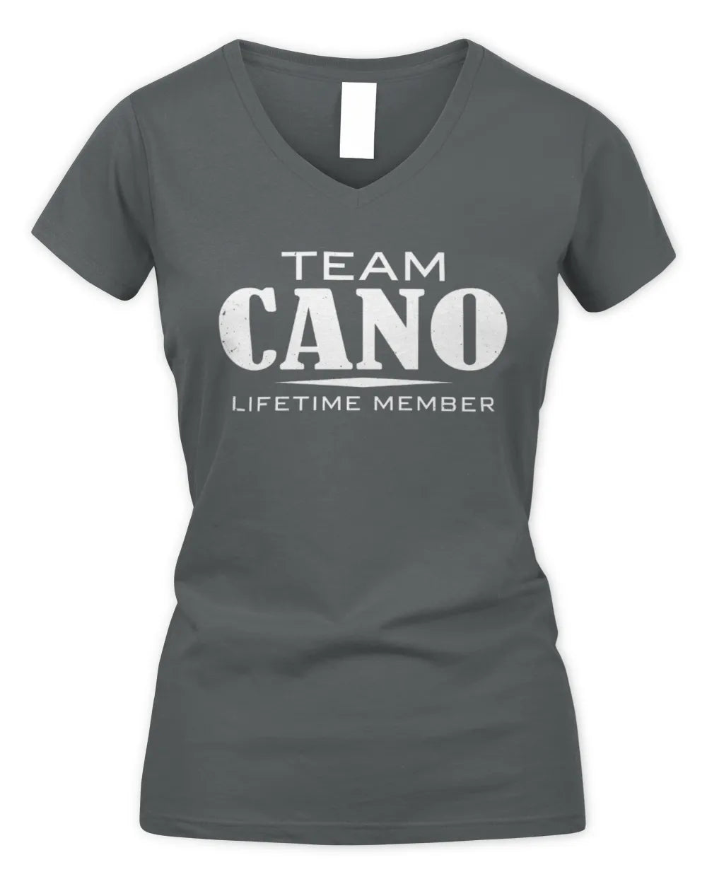 CANO BL62-K4-128 - Personalized “Team NAME Lifetime Member” - Women's V-Neck T-Shirt - Charcoal