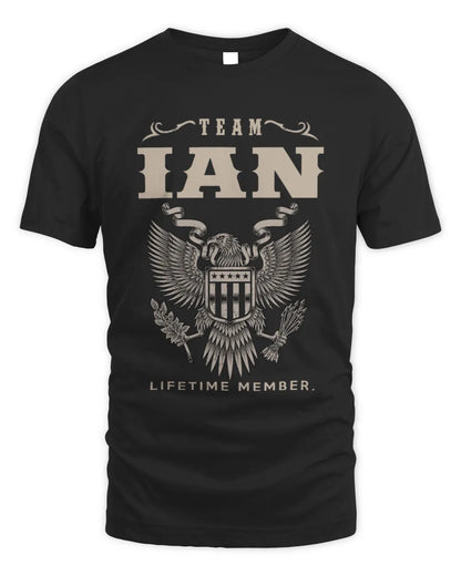 IAN TP06-K82 – Personalized Classic Style Apparel “Team NAME Lifetime Member” - Unisex Standard T-Shirt - Black