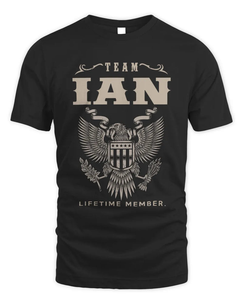 IAN TP06-K82 – Personalized Classic Style Apparel “Team NAME Lifetime Member” - Unisex Standard T-Shirt - Black