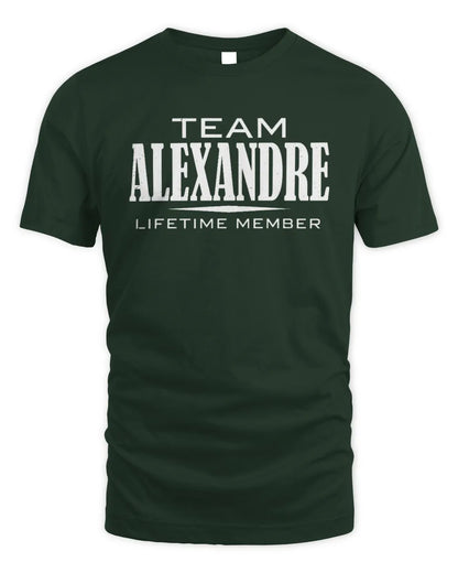 ALEXANDRE BL62-K4-128 - Personalized “Team NAME Lifetime Member” - Unisex Standard T-Shirt - Forest Green