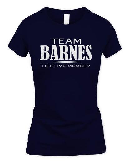BARNES BL62-K4-128 - Personalized “Team NAME Lifetime Member” - Women's Standard T-Shirt - Navy