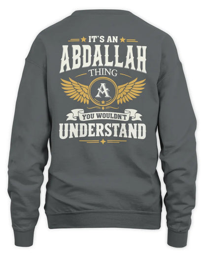 ABDALLAH KT06-M008 It’s a [NAME] Thing – You Wouldn’t Understand | Personalized Vintage T-Shirt - Unisex Sweatshirt - Charcoal