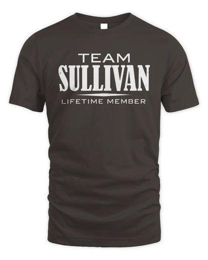 SULLIVAN BL62-K4-128 - Personalized “Team NAME Lifetime Member” - Unisex Standard T-Shirt - Dark Chocolate