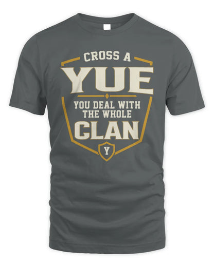 YUE NT1-K008 Cross A/An NAME, You Deal With the Whole Clan | Personalized Vintage T-Shirt - Unisex Standard T-Shirt - Charcoal