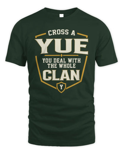 YUE NT1-K008 Cross A/An NAME, You Deal With the Whole Clan | Personalized Vintage T-Shirt - Unisex Standard T-Shirt - Forest Green