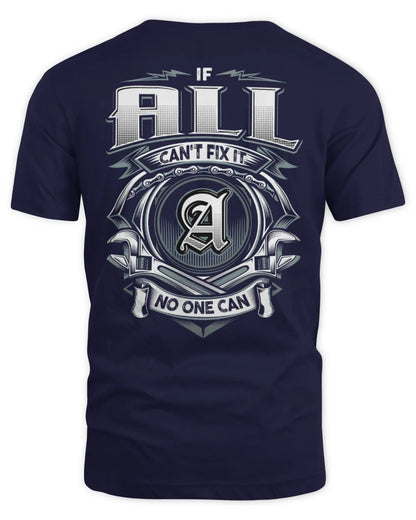 ALL AP81-K4-626 - Personalized Ahmed Quote Apparel “If Ahmed Can't Fix It, No One Can” - Unisex Standard T-Shirt - Navy