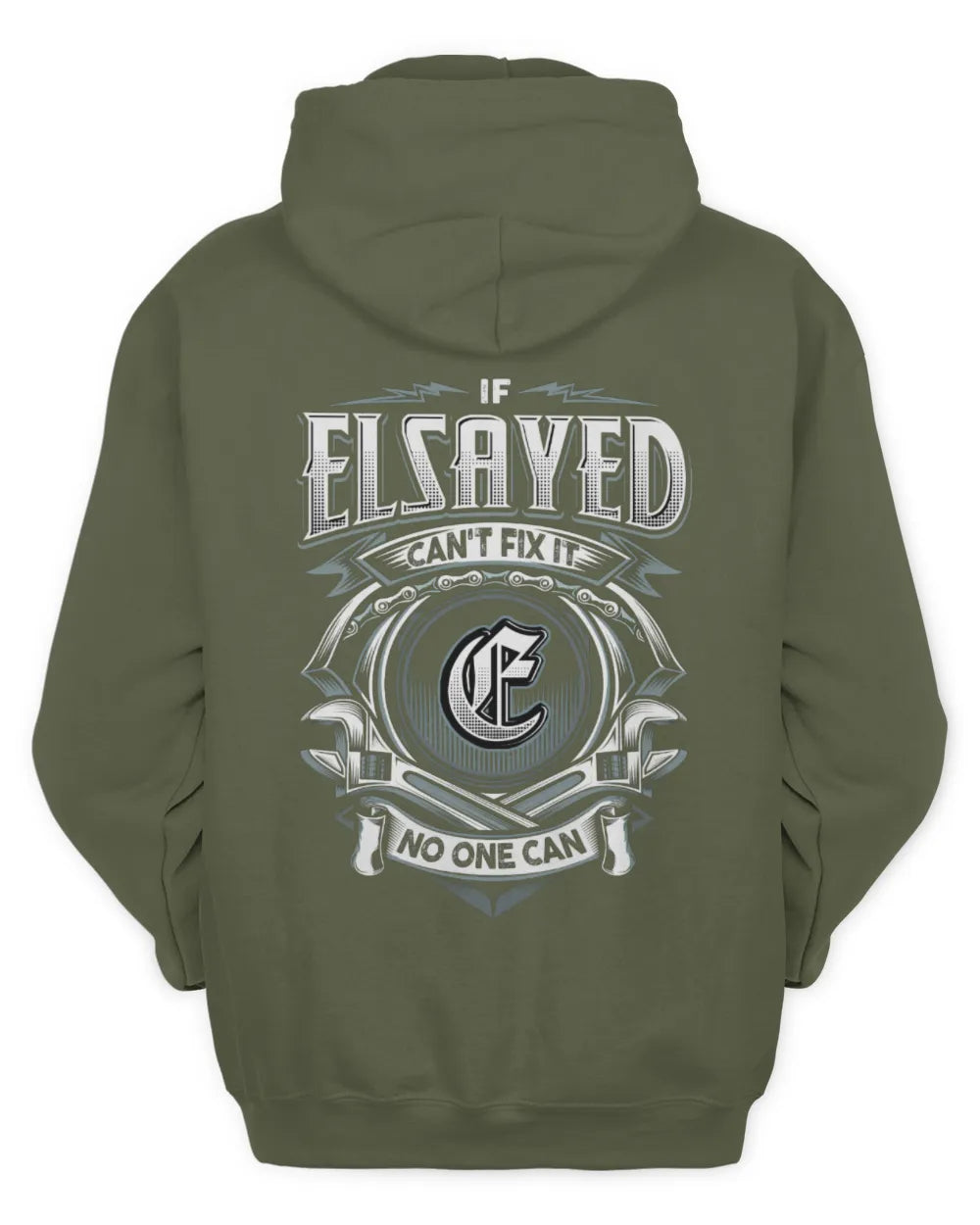 ELSAYED AP81-K4-626 - Personalized Ahmed Quote Apparel “If Ahmed Can't Fix It, No One Can” - Unisex Hoodie - Military Green