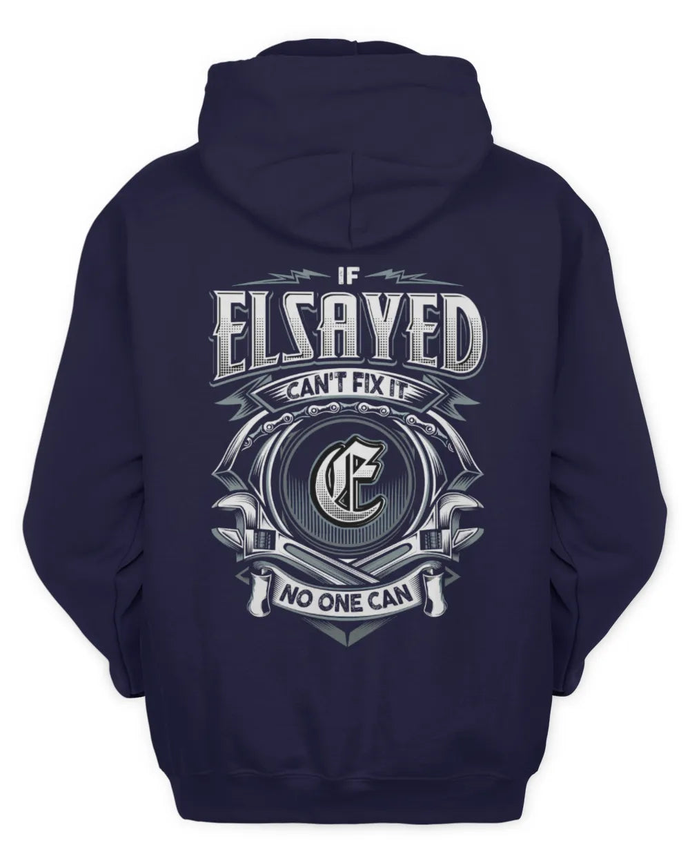 ELSAYED AP81-K4-626 - Personalized Ahmed Quote Apparel “If Ahmed Can't Fix It, No One Can” - Unisex Hoodie - Navy