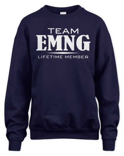 EMNG BL62-K4-128 - Personalized “Team NAME Lifetime Member” - Unisex Sweatshirt - Navy